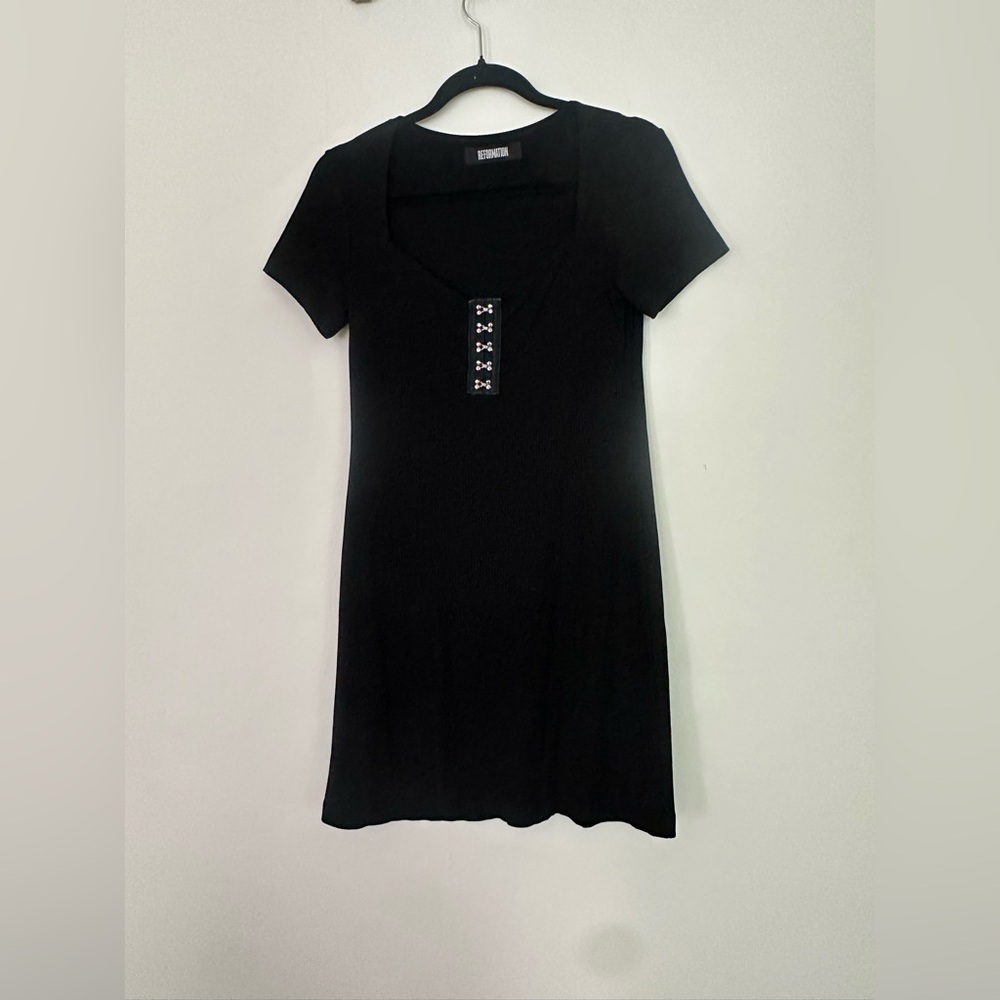 Reformation Black Knit Dress